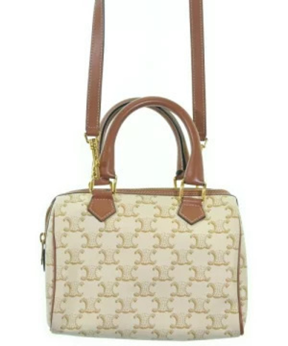 Celine Boston Bag White Beige All over pattern